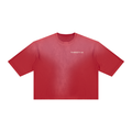 Oversized A Sunfade Tee by THIRSTY-A in Red, front view.