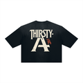 Oversized A Sunfade Tee by THIRSTY-A in Black, back view.