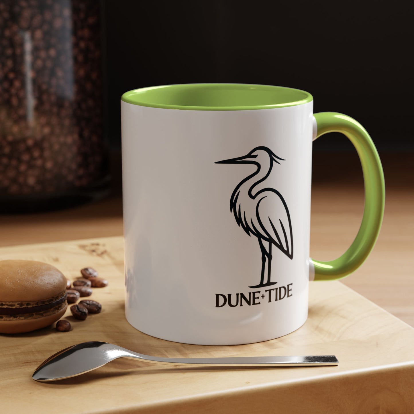 Dune + Tide Heron Accent Coffee Mug — Minimal Coastal 11/15oz