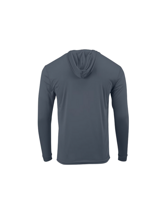 Graphite gray Dune + Tide performance hoodie back