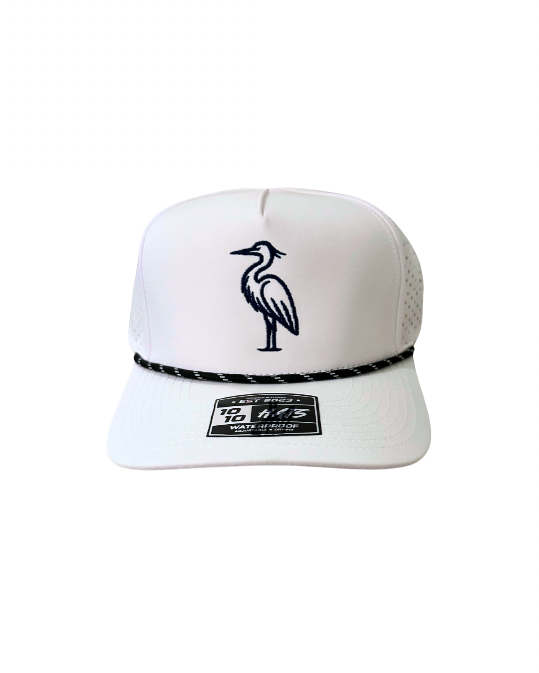 Tide 5-panel beach hat in White and Navy by Dune + Tide – coastal headwear for beach days