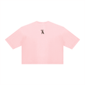 Stacked Wordmark Sunfade Tee by THIRSTY-A in Pink, back view.
