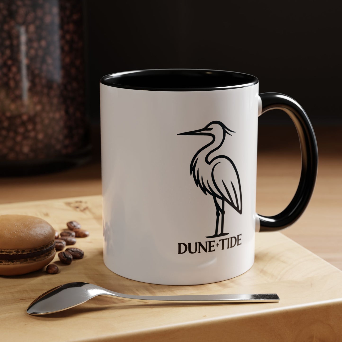 Dune + Tide Heron Accent Coffee Mug — Minimal Coastal 11/15oz