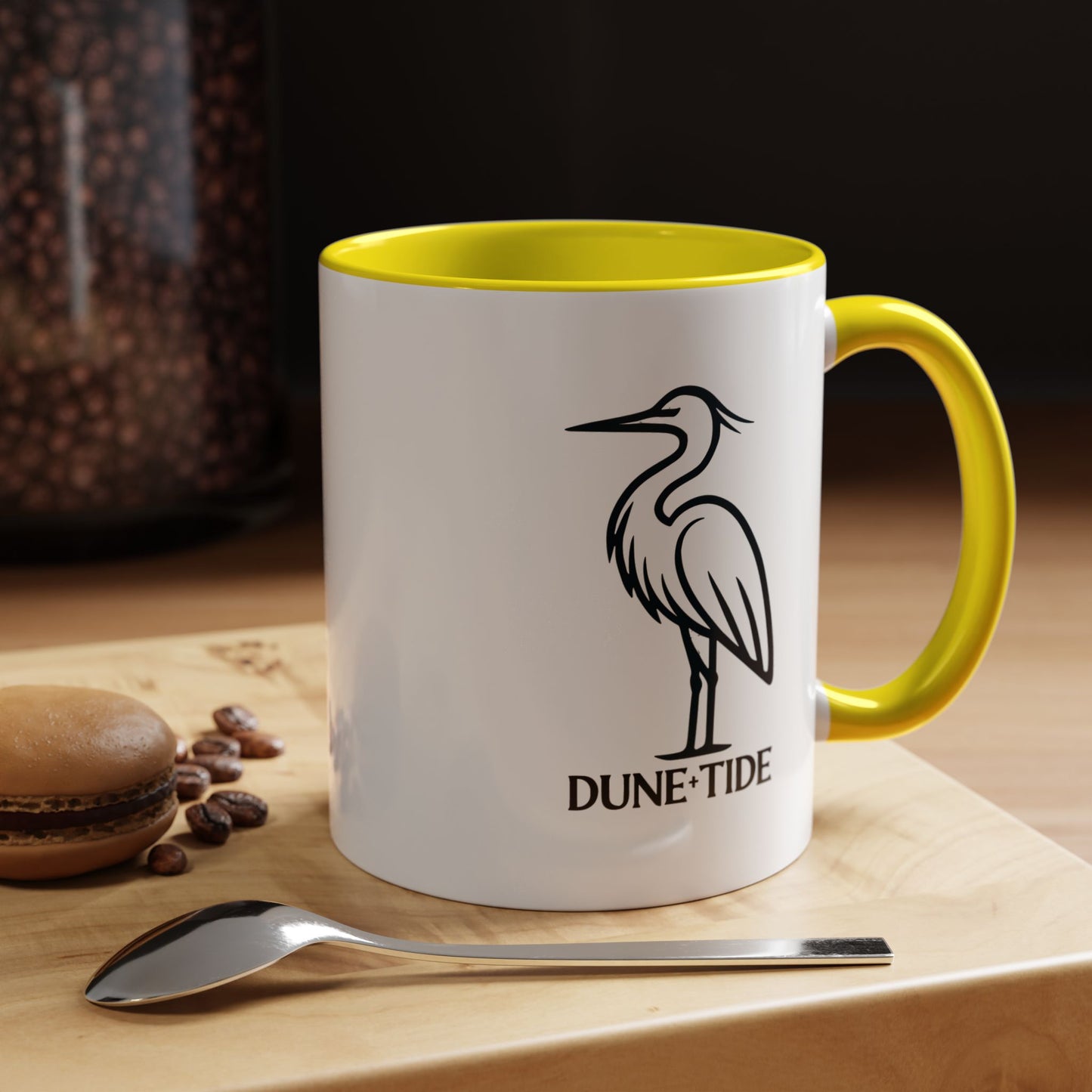 Dune + Tide Heron Accent Coffee Mug — Minimal Coastal 11/15oz