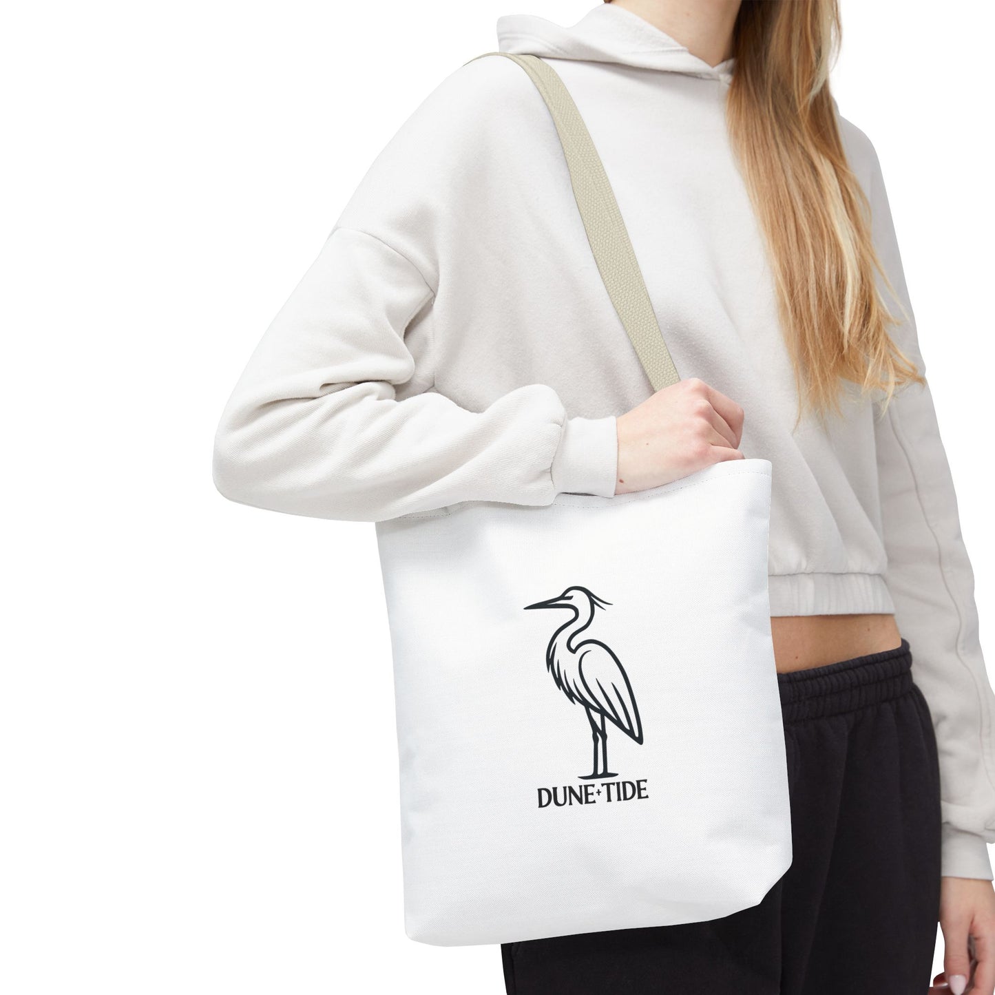 Dune Tide Heron Tote Bag — Coastal Canvas Tote