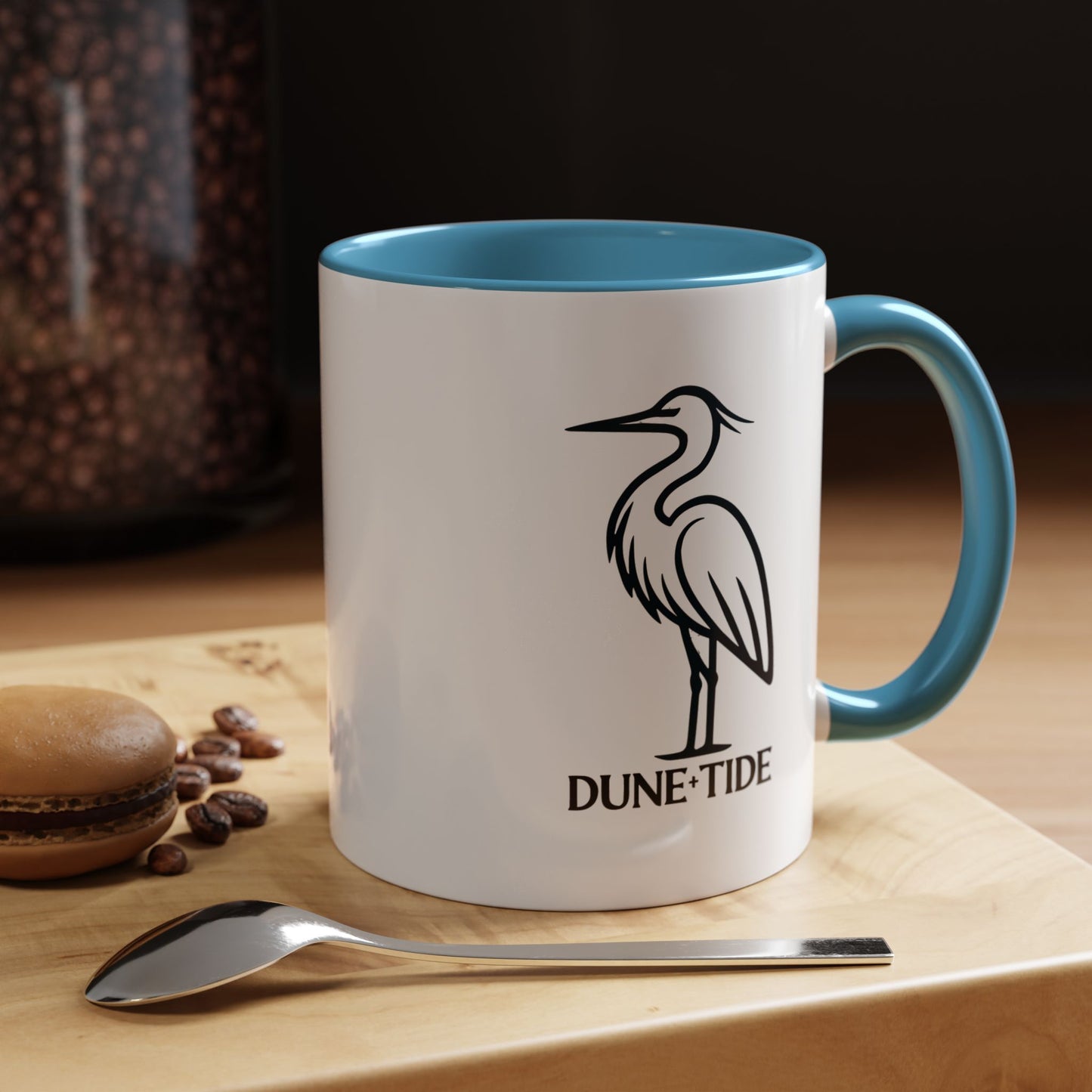 Dune + Tide Heron Accent Coffee Mug — Minimal Coastal 11/15oz