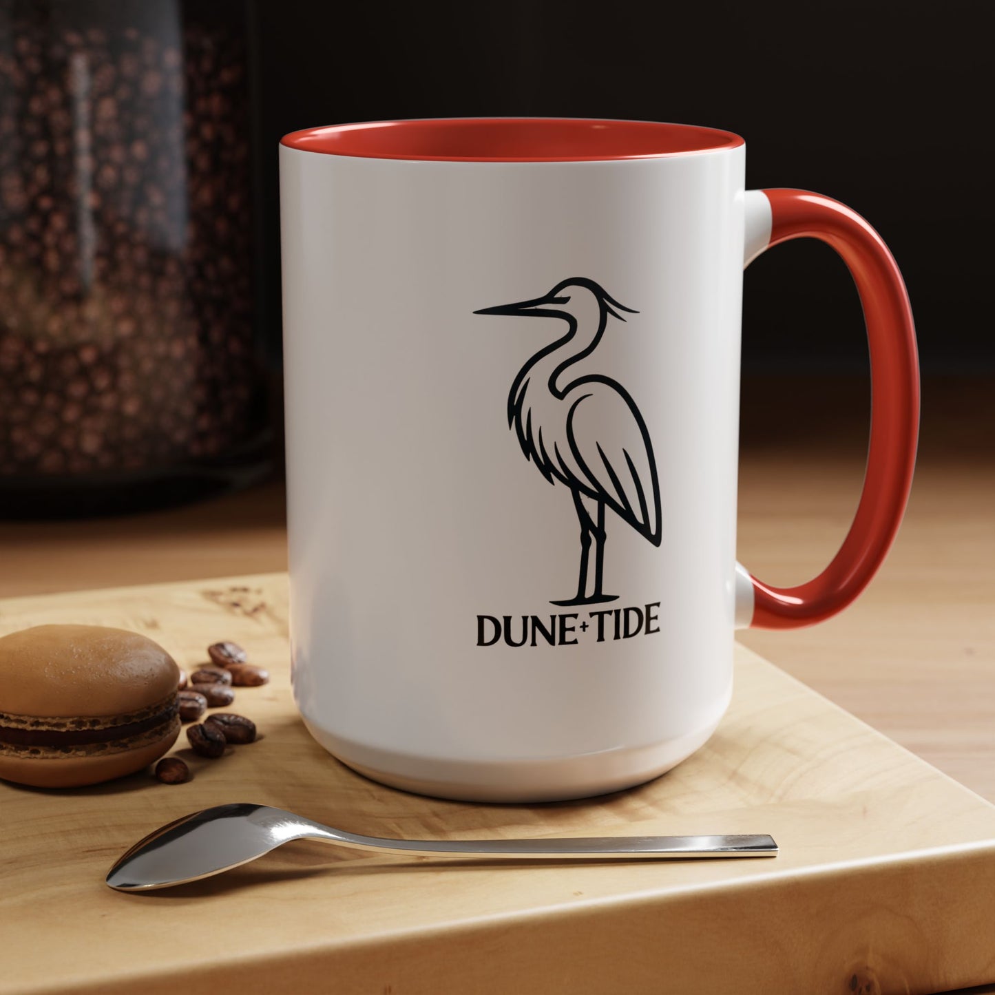 Dune + Tide Heron Accent Coffee Mug — Minimal Coastal 11/15oz