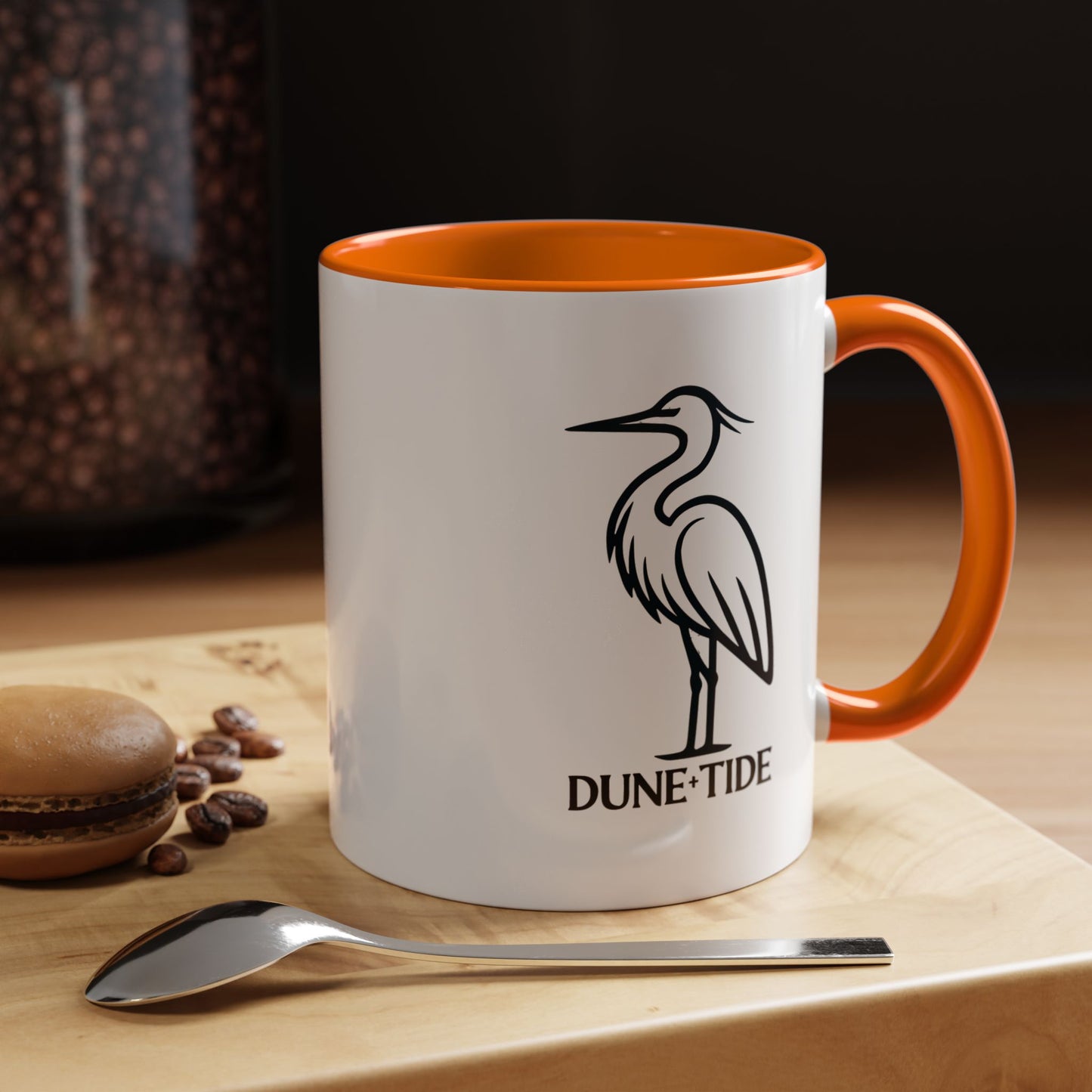 Dune + Tide Heron Accent Coffee Mug — Minimal Coastal 11/15oz
