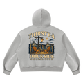 Dockside Social Club Hoodie by THIRSTY-A in Light Gray, back view.
