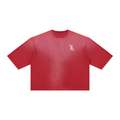 Heron Statement Sunfade Tee by THIRSTY-A in Red, front view.