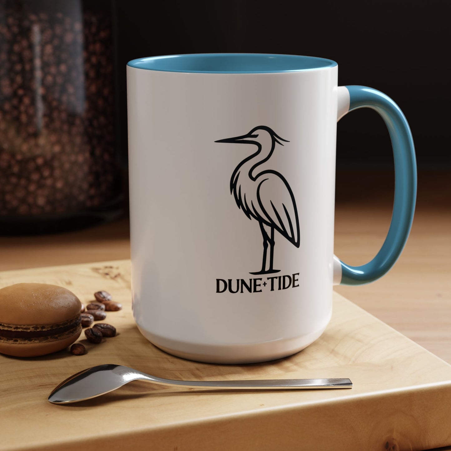 Dune + Tide Heron Accent Coffee Mug — Minimal Coastal 11/15oz