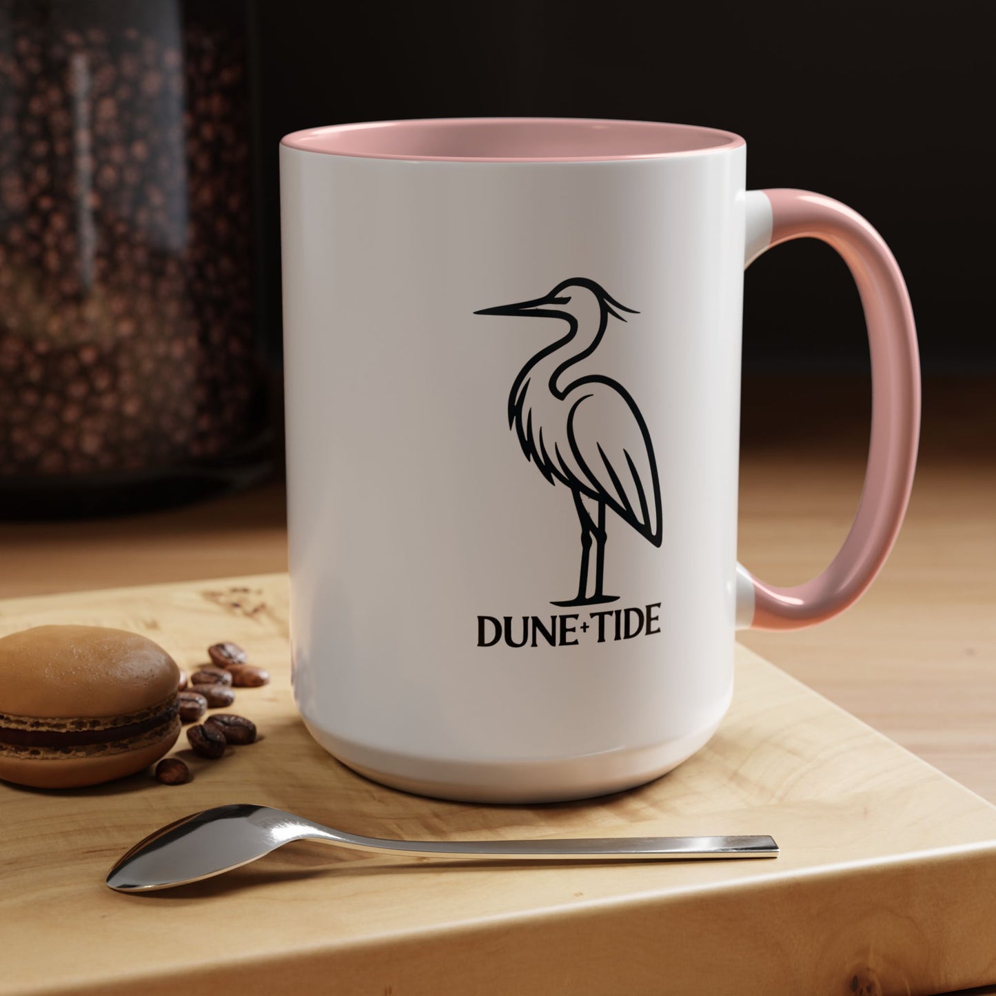 Dune + Tide Heron Accent Coffee Mug — Minimal Coastal 11/15oz
