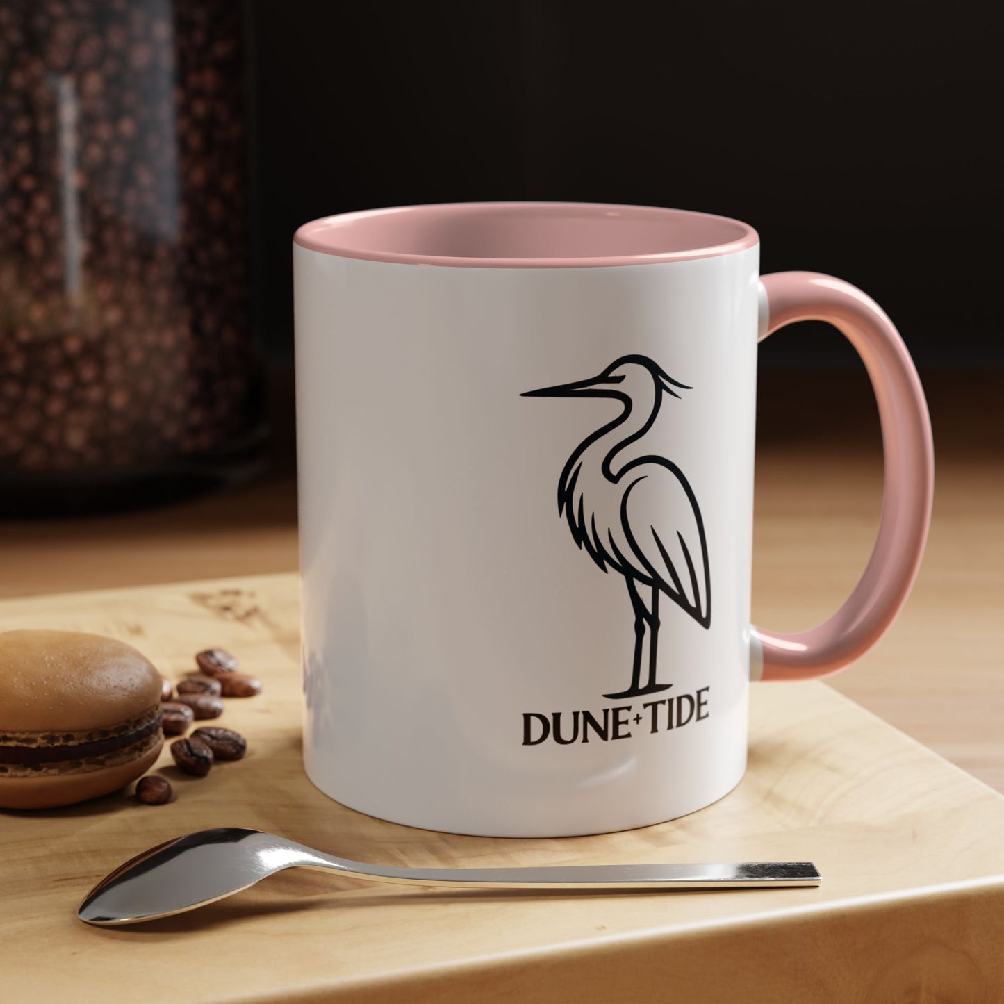 Dune + Tide Heron Accent Coffee Mug — Minimal Coastal 11/15oz
