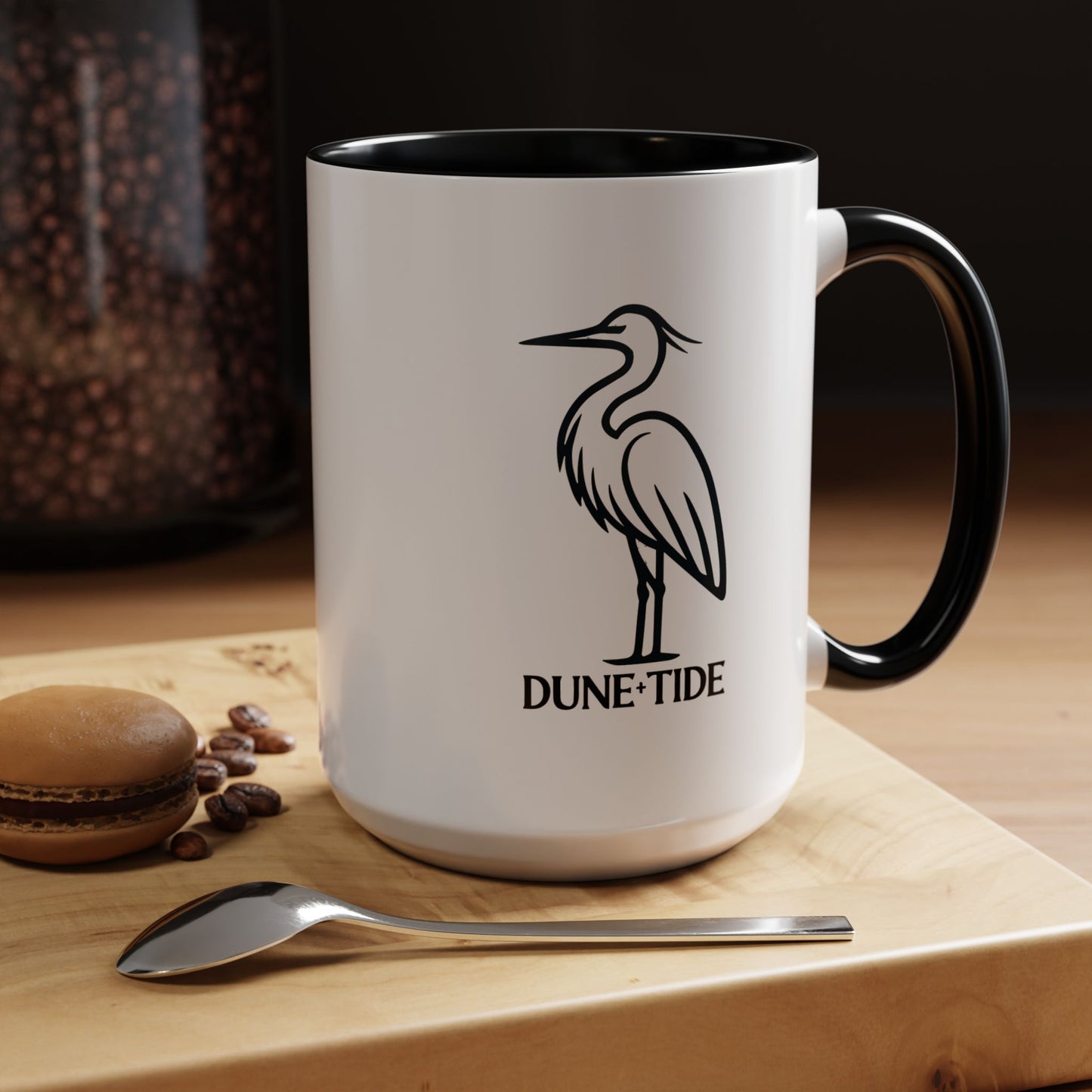 Dune + Tide Heron Accent Coffee Mug — Minimal Coastal 11/15oz