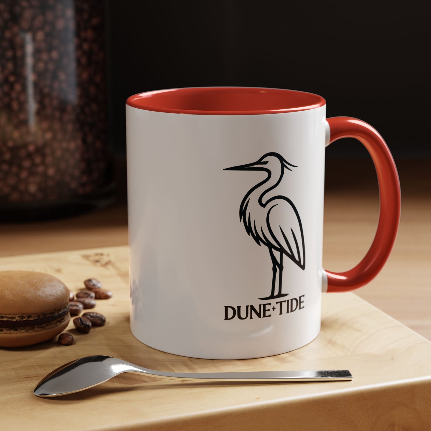 Dune + Tide Heron Accent Coffee Mug — Minimal Coastal 11/15oz