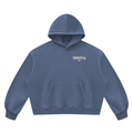First Light Hoodie by THIRSTY-A in Washed Blue, front view.