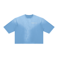 Oversized A Sunfade Tee by THIRSTY-A in Sky Blue, front view.