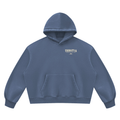 Dockside Social Club Hoodie by THIRSTY-A in Washed Blue, front view.
